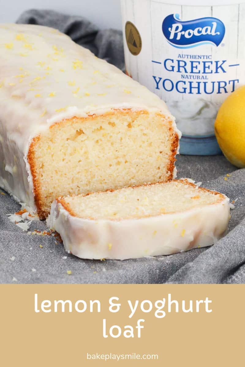 A lemon and yoghurt loaf made with greek yoghurt and covered in a lemon icing glaze. 