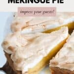 A lemon meringue pie with one slice cut and slightly removed.