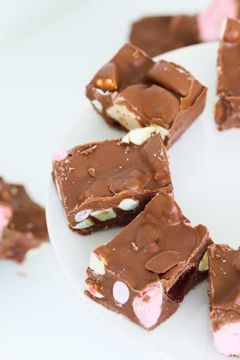 A plate of Clinkers rocky road.
