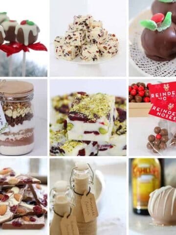 Images of Christmas recipes that can be given as gifts.