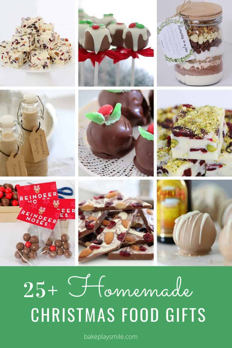 A collage of homemade recipes for Christmas gifts.