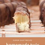 Irresistable homemade Twix Bars... a copycat version of the famous chocolate bar made with a shortbread base, soft caramel and rich chocolate coating. 