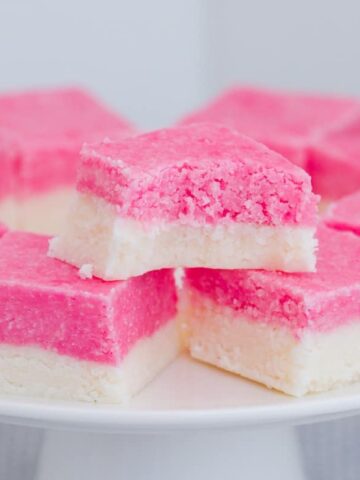 Pink and white coconut ice.