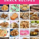 A collage of school lunch box snack recipes for kids.