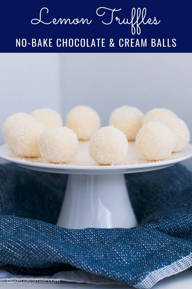 Simple Lemon & White Chocolate Truffles made with cream and coconut... the perfect dessert or homemade food gift for friends, family or neighbours! 