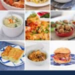 A collection of images of homemade main meals that can be frozen.