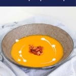 A rich and creamy classic roast pumpkin soup recipe that's so simple to make... try it served with crispy bacon, a swirl of cream and lots of crusty buttered bread for the ultimate comfort food meal.