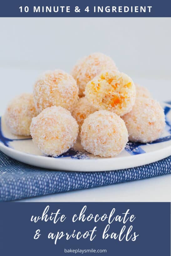 White Chocolate, Coconut & Apricot Balls Bake Play Smile