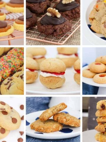 A collage of bright photos of different cookie recipes.