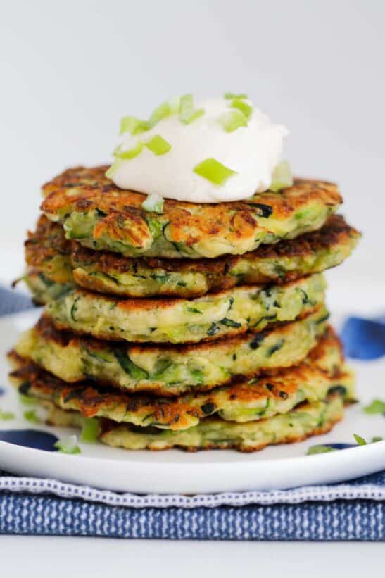 Healthy Zucchini Fritters | 4 Ingredients - Bake Play Smile