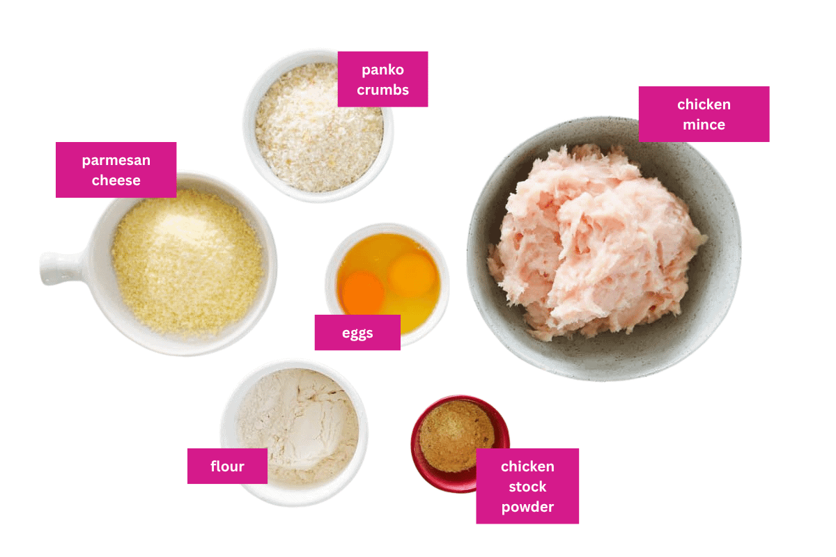 The ingredients for homemade chicken nuggets.