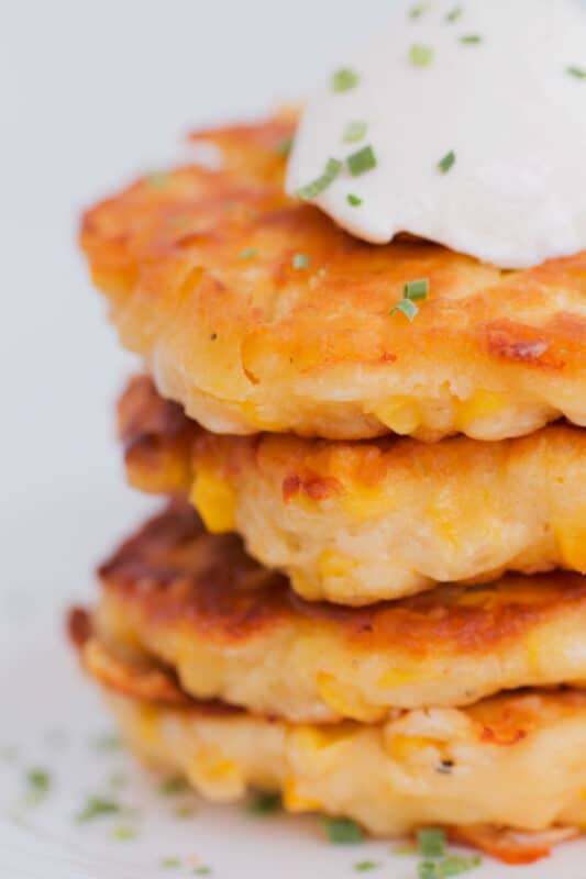 Cheesy Corn Fritters - Bake Play Smile