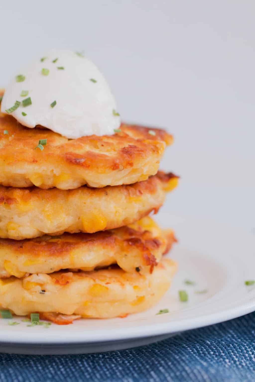 Cheesy Corn Fritters - Bake Play Smile