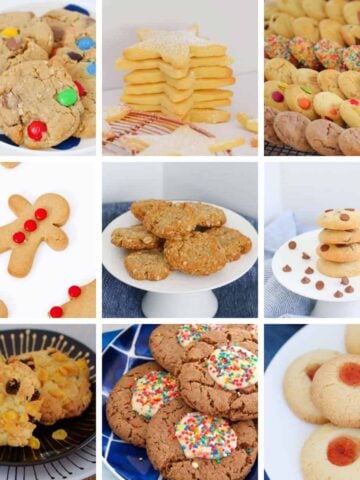 A collage of cookies that have been made in a Thermomix.