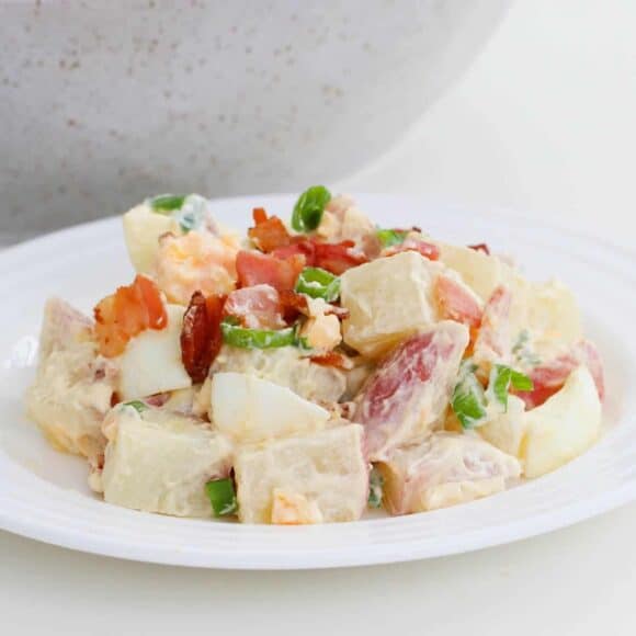 Creamy Bacon, Egg & Potato Salad - Bake Play Smile