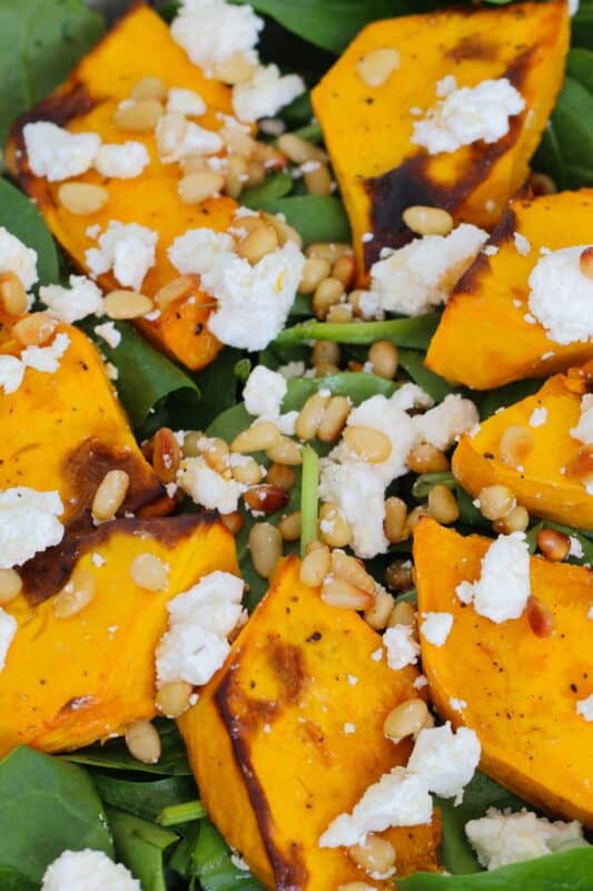Roast Pumpkin Salad with Feta, Pine Nuts & Baby Spinach Bake Play Smile