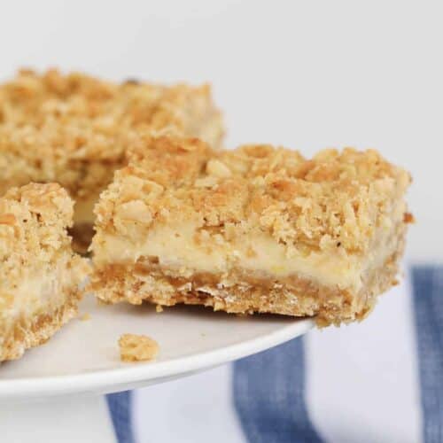 Creamy Lemon Crumble Bars - Bake Play Smile