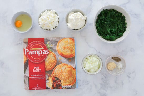 Spinach Rolls with Feta & Ricotta | Puff Pastry - Bake Play Smile
