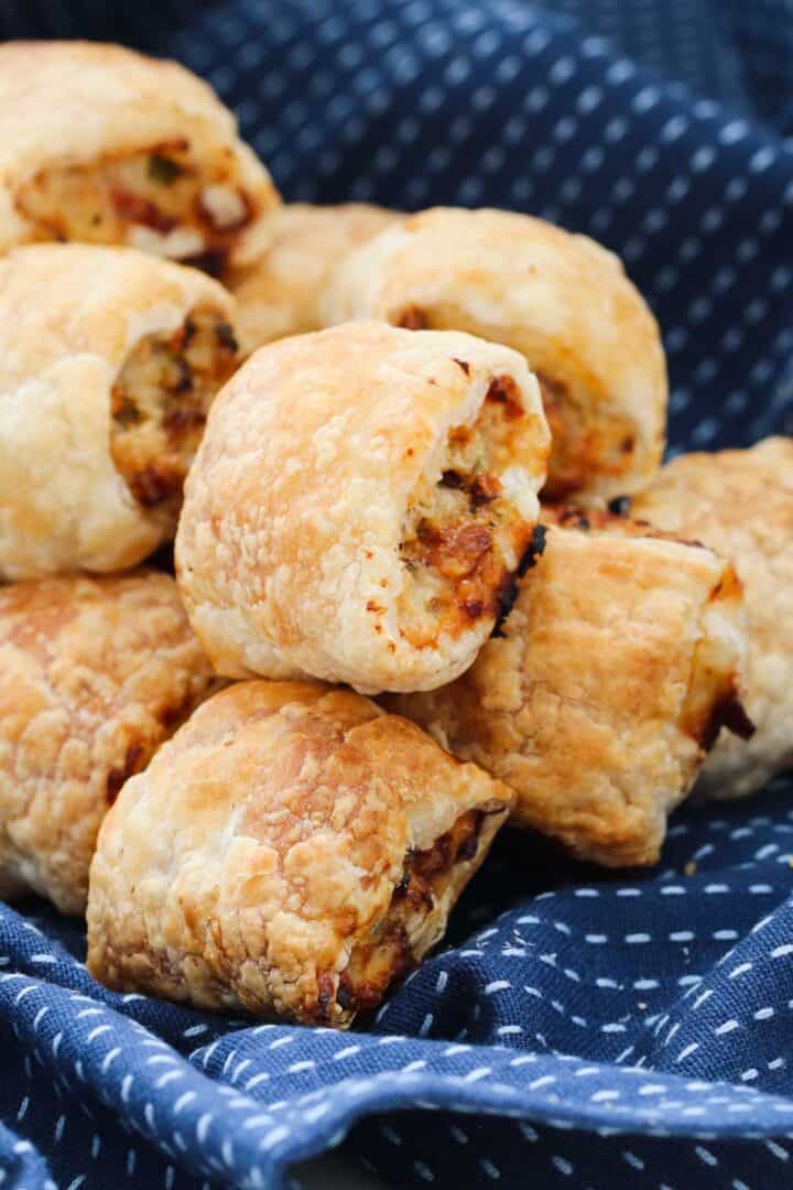 Chicken, Bacon & Cheese Sausage Rolls - Bake Play Smile