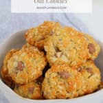 A Pinterest image with the text overlay 'Chocolate Chip Oat Cookies'