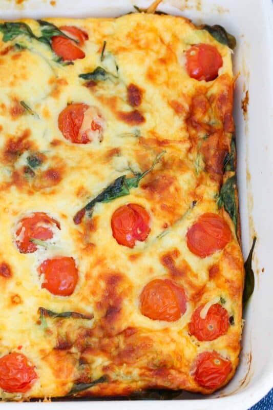 Spinach, Tomato & Bacon Frittata - Bake Play Smile