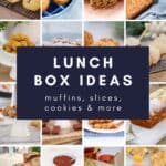 A Pinterest image of school snacks with the text overlay 'Lunch Box Ideas'