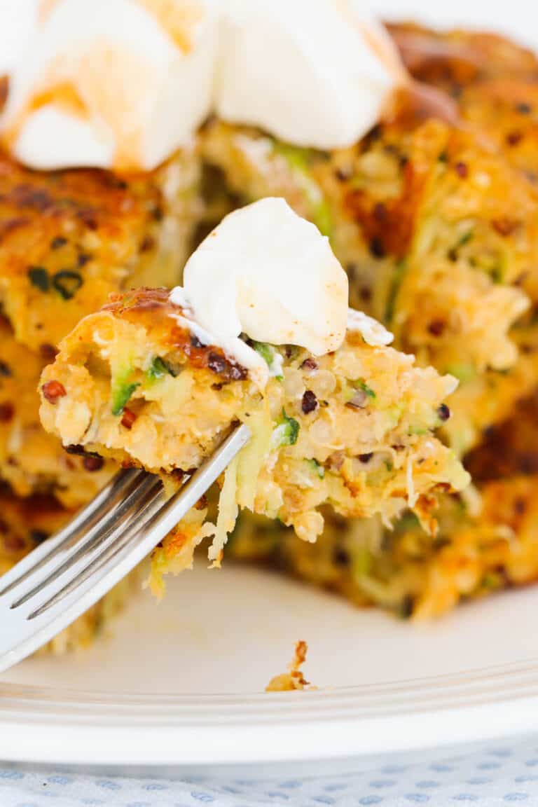 Cheesy Quinoa, Zucchini & Sweet Potato Fritters Bake Play Smile