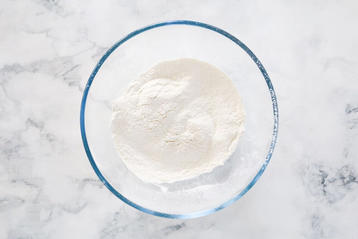 A bowl with plain flour in it