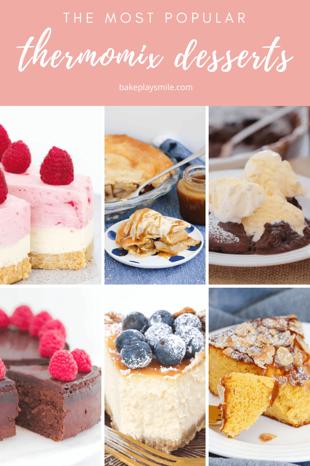 A collage of recipes with the text overlay 'The Best Thermomix Desserts'