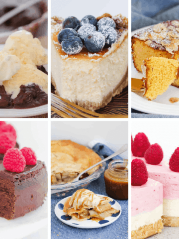 A collage of desserts made in a Thermomix.