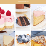A collage of cakes made in a Thermomix kitchen machine.