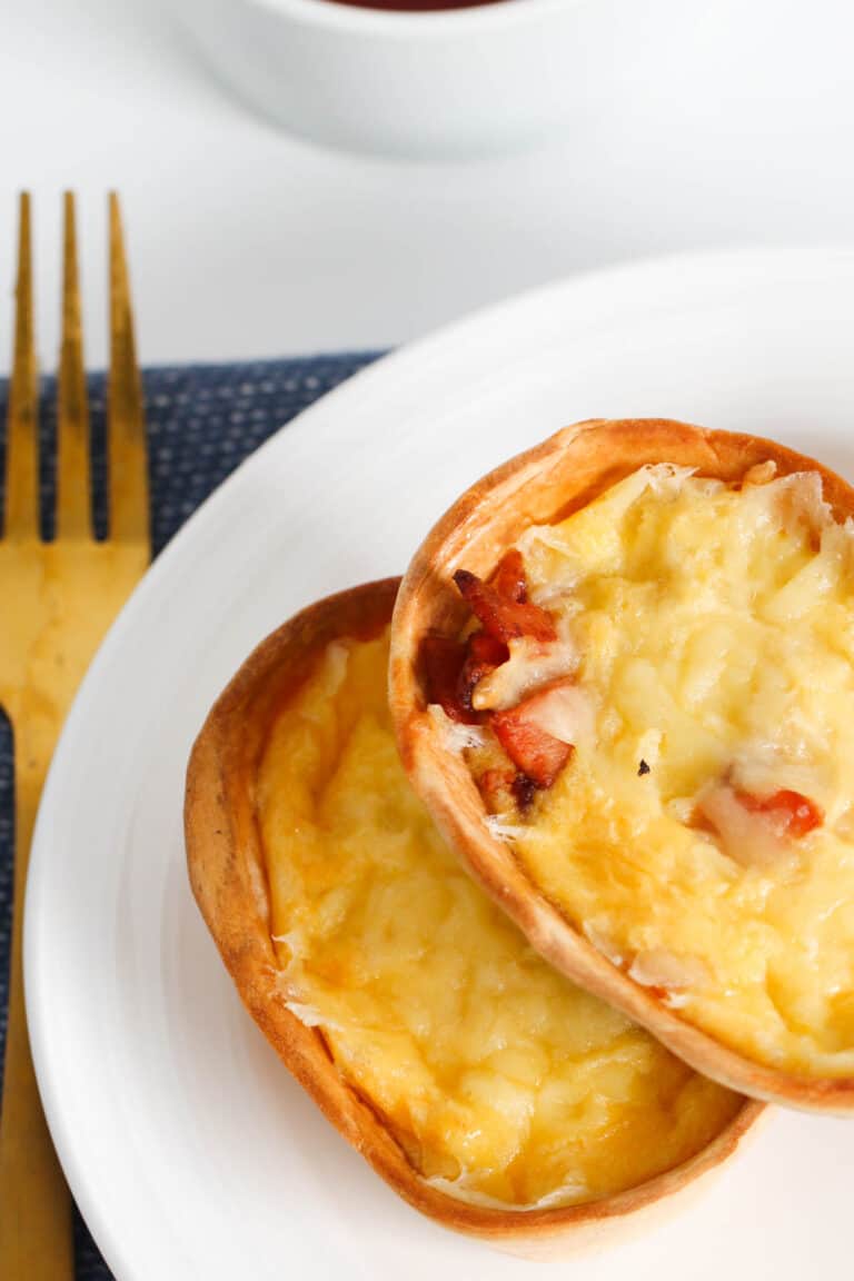 Cheesy Egg and Bacon Tortilla Quiches Bake Play Smile