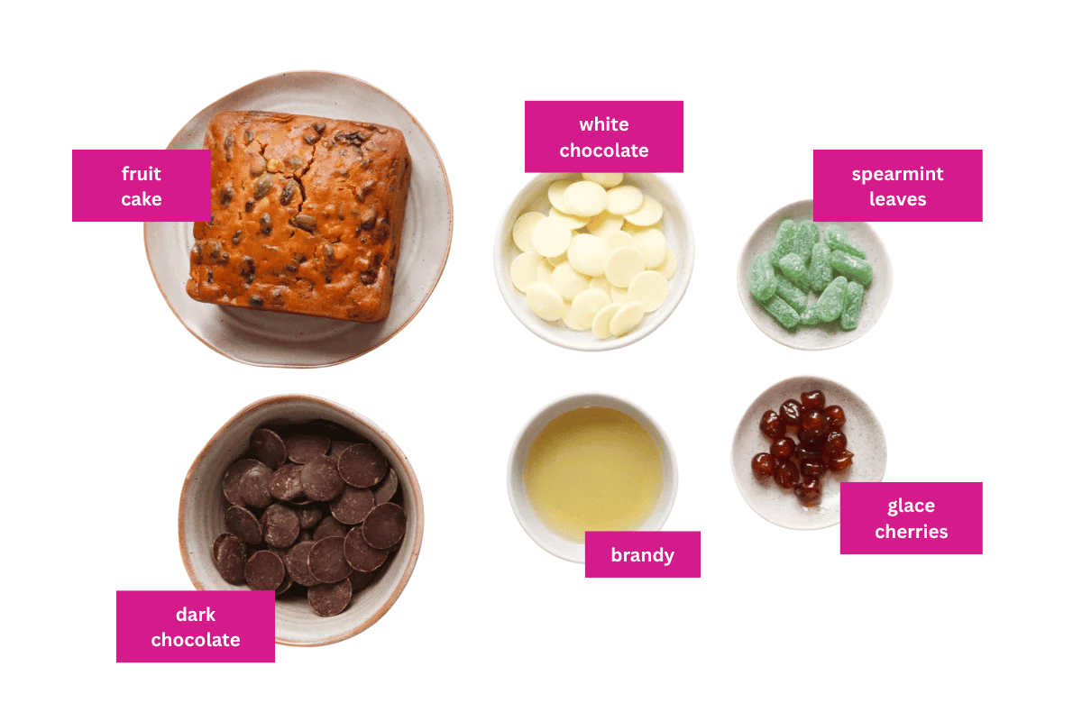 The ingredients for mini homemade Christmas puddings.