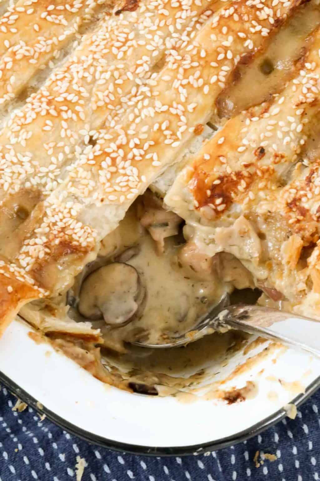 Chicken And Mushroom Pie with Puff Pastry Bake Play Smile