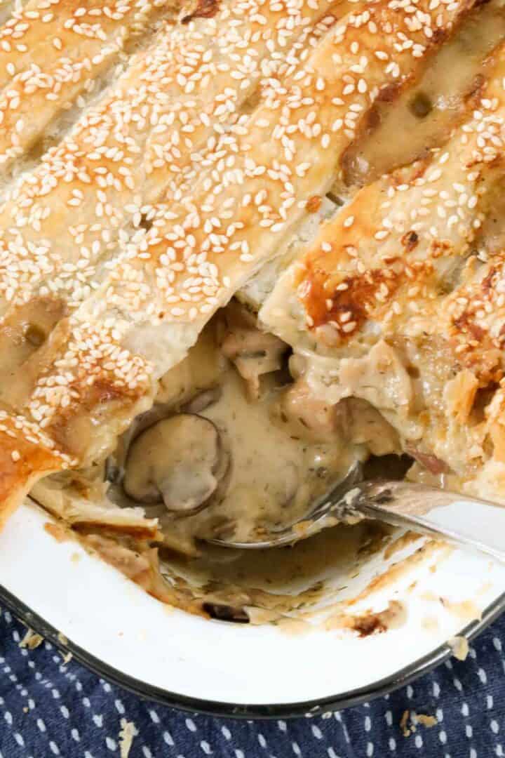 Chicken And Mushroom Pie with Puff Pastry Bake Play Smile