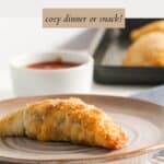 A crispy golden lamb pasties served on a plate.
