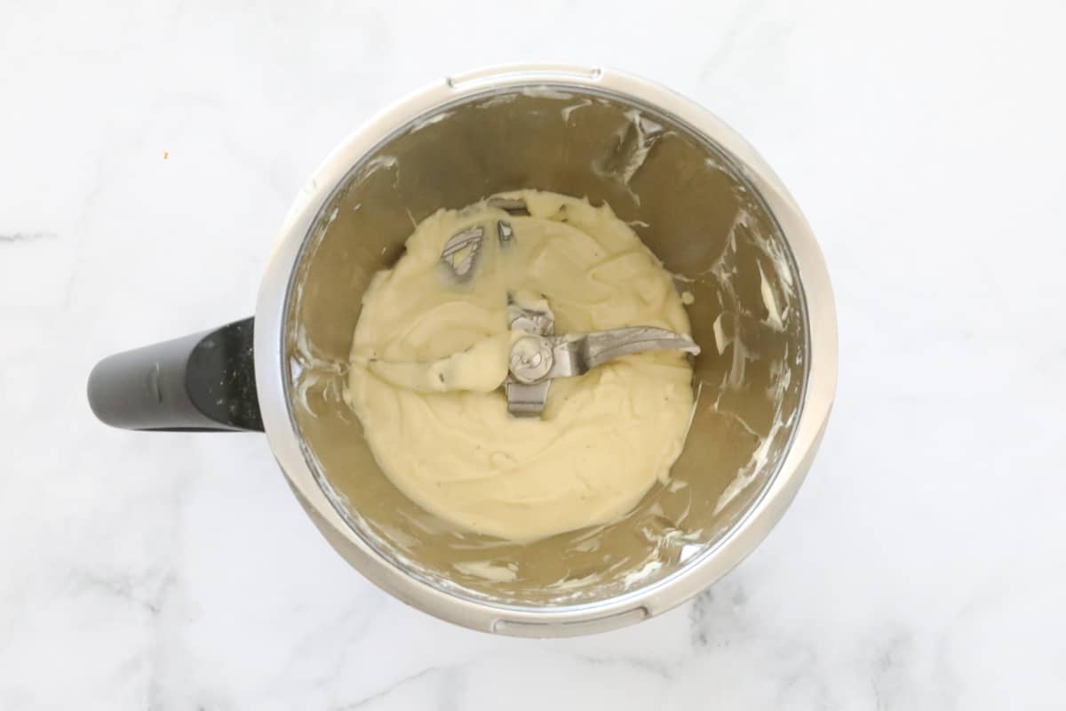 Creamy aioli in a Thermomix bowl.