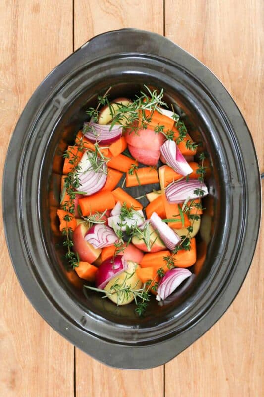 Slow Cooker Roast Chicken & Vegetables - Bake Play Smile