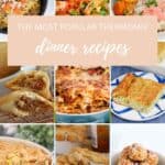 A collage of dinner recipes made in a Thermomix.