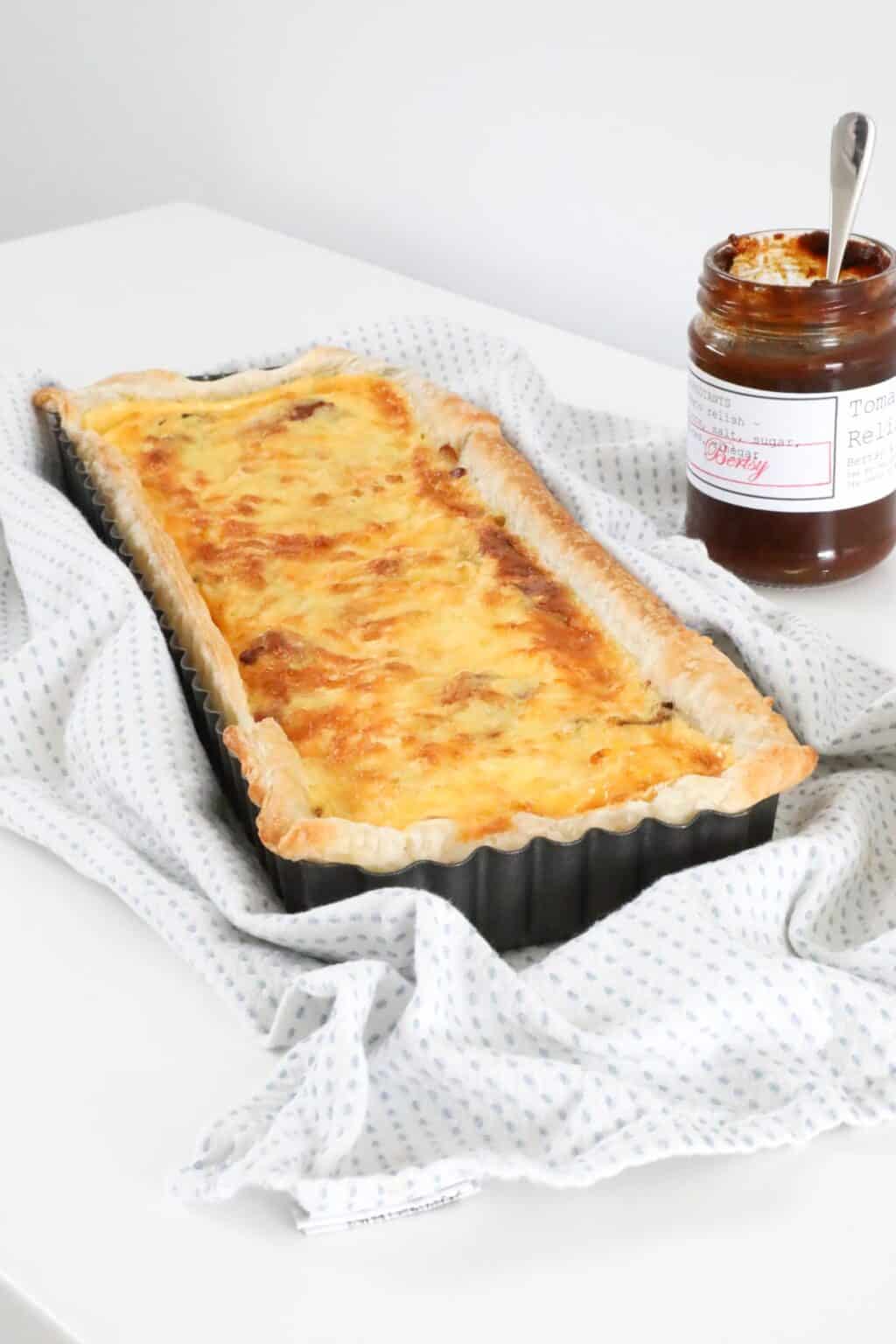 Traditional Egg and Bacon Pie with Puff Pastry - Bake Play Smile