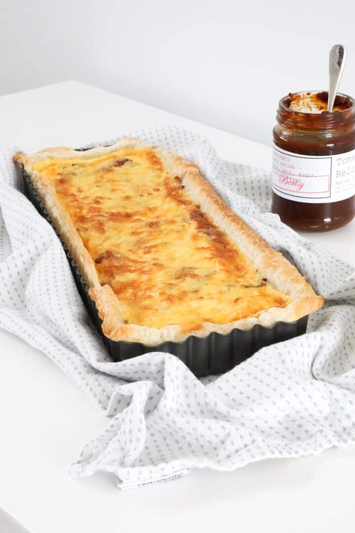 Traditional Egg and Bacon Pie with Puff Pastry - Bake Play Smile