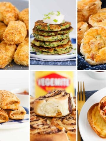 A collage of healthy savoury snack recipes.