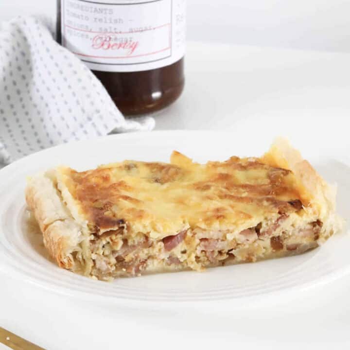 Traditional Egg and Bacon Pie with Puff Pastry Bake Play Smile