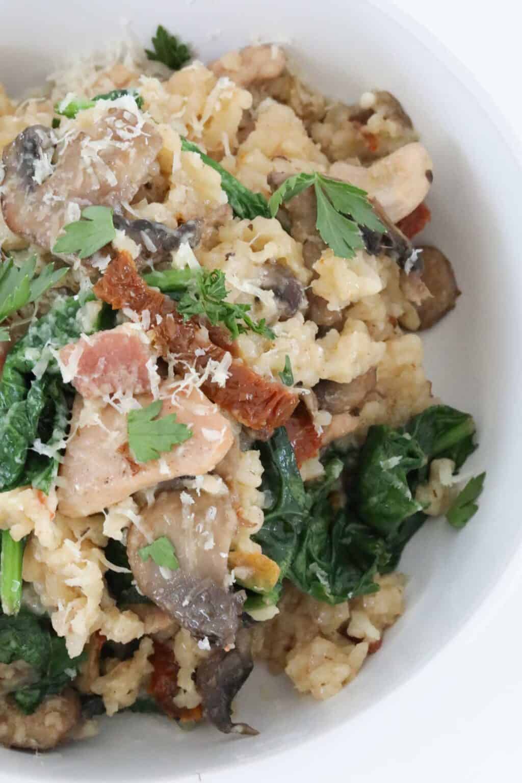 Slow Cooker Risotto Chicken and Mushroom Bake Play Smile