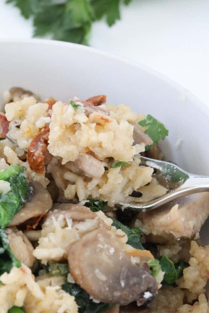 Slow Cooker Risotto - Chicken and Mushroom - Bake Play Smile
