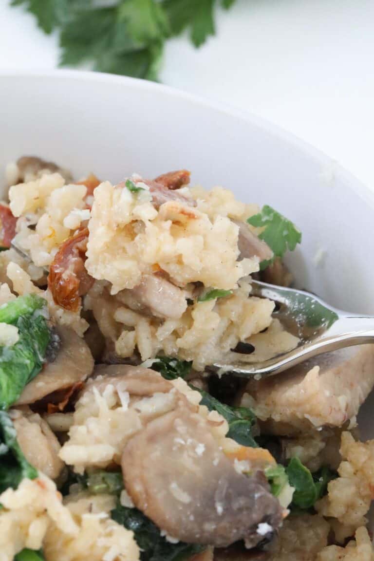 Slow Cooker Risotto Chicken and Mushroom Bake Play Smile