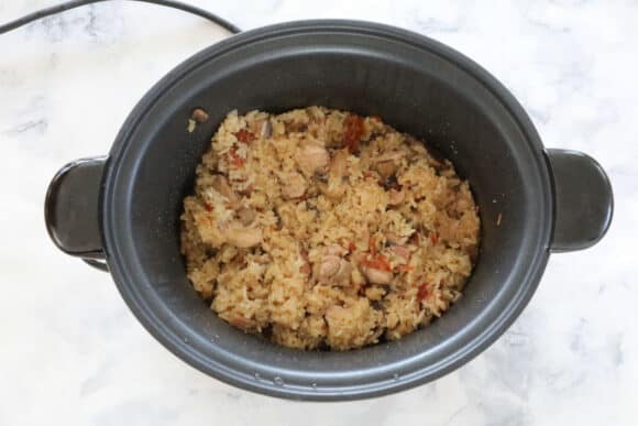 Slow Cooker Risotto - Chicken and Mushroom - Bake Play Smile