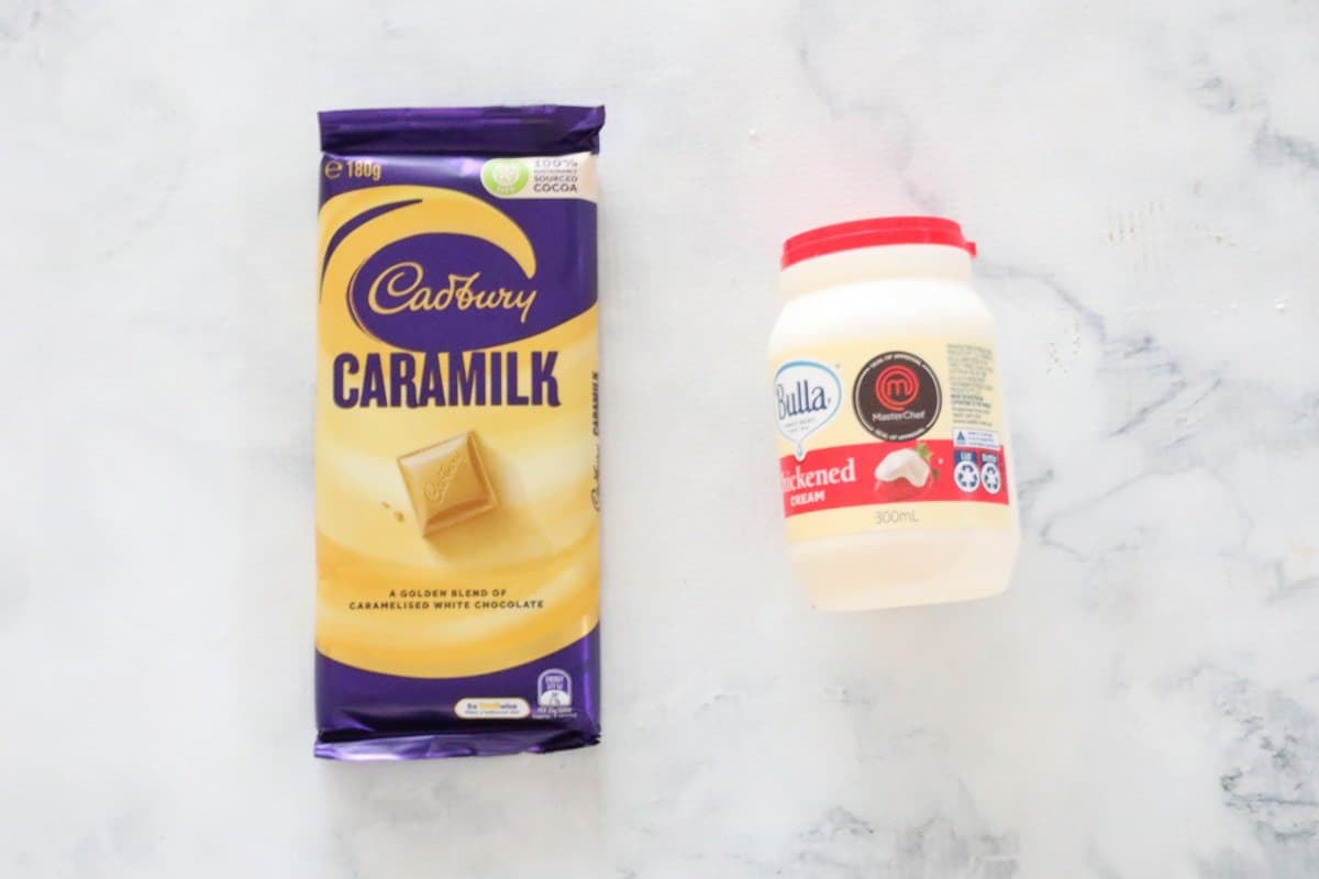 Caramilk chocolate and cream.
