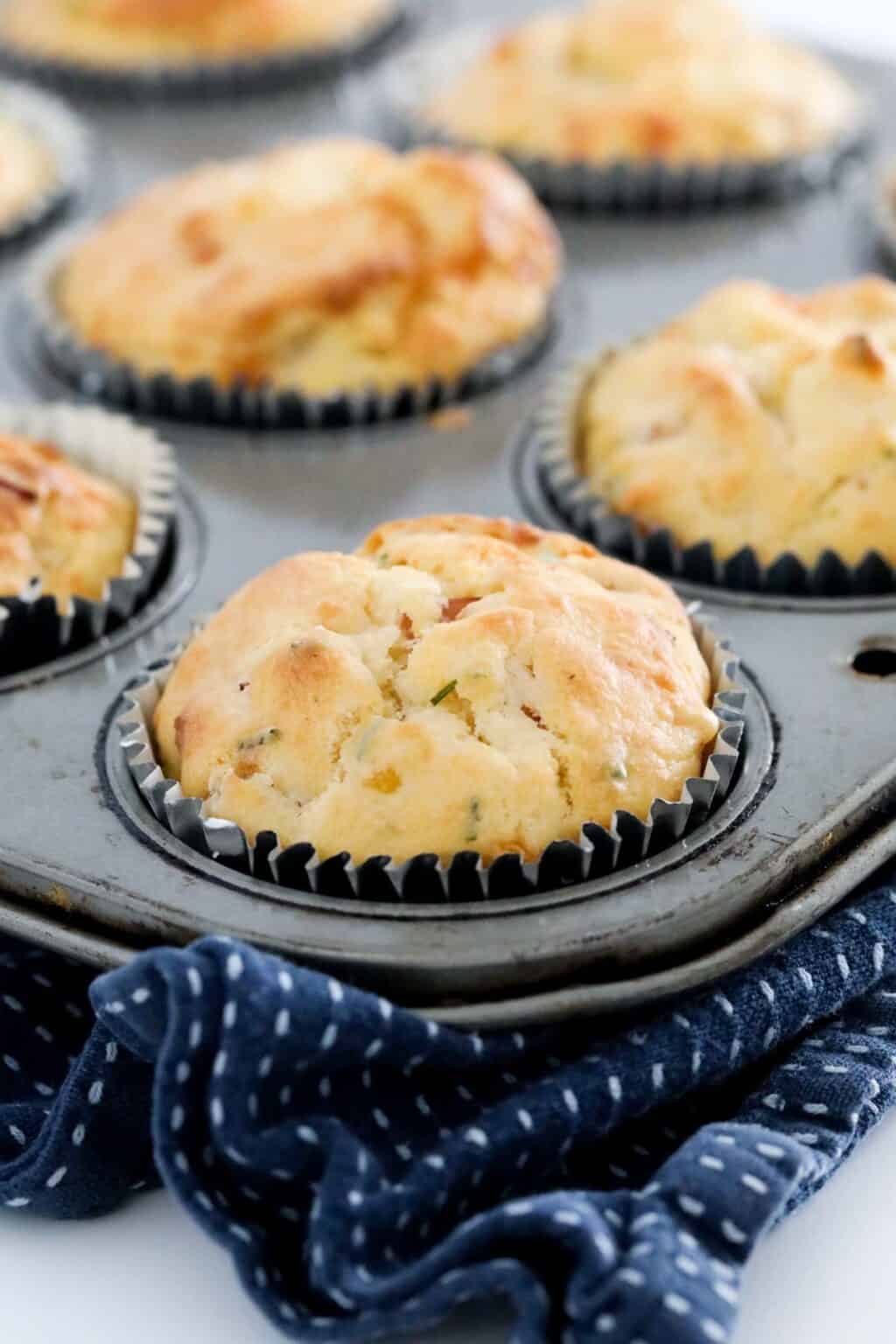 Savoury Muffins Recipe | Cheesy Ham & Corn - Bake Play Smile