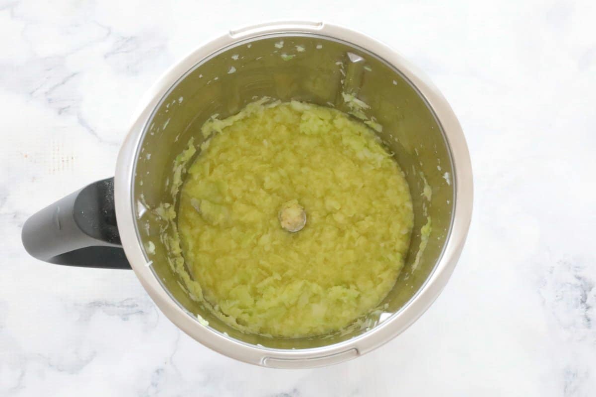 Sauteed leeks in a Thermomix.